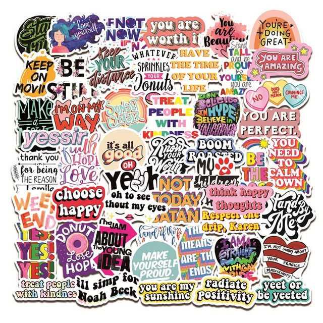 50pcs Inspirational Quote Stickers Vision Board Motivational